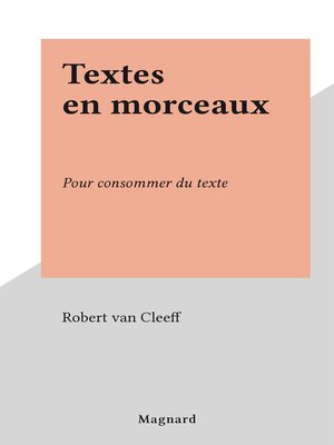 cover image of Textes en morceaux